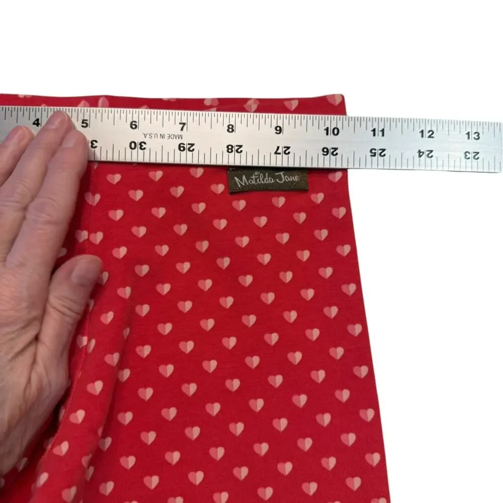 Matilda Jane Red Heart Leggings with Ruffle Trim Girls Size 8